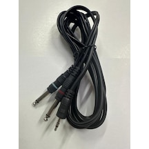 1.5 Metre 3.5 Mm Stereo Erkek 2 X 6.3 Mm Mono Kablo Amfi Kablosu
