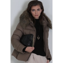 Lufian Klemantın Kaz Tüyü Kadın Mont Kum Kum 122120027100580 Kum Kum Rengi