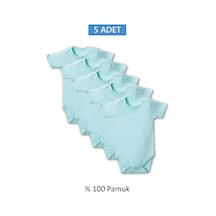 Yeşil Yarım Kol Body Zıbın 2-7 Yaş Çocuklar İçin 5 Adet Alttan Çıtçıtlı Özel Gereksinimli Renkli