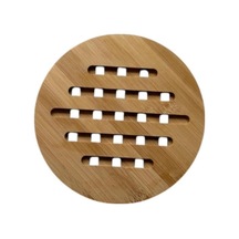 Doğal Bambu Yuvarlak Çizgili Nihale, Mutfak İçin Şık Isı Altlığı, 17 Cm, Nemli Bezle Silinebilir Diğer