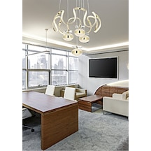 3 Renk Kademeli Ledli Avize Modern Sarkıt Kelebek Kristal Taşlı Led Avize Gold Sarı SARI