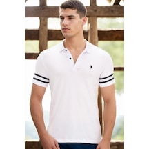 T8585 Dewberry Erkek T-shırt-düz Beyaz