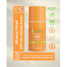 A Aliye's Mineral Filtreli Spf 50+ Renkli Organik Güneş Kremi Açık Ton 50 ML