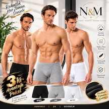 Erdem Erkek Karışık Pamuk Air Slim Boxer-3'lü Paket- 1428sk Gri