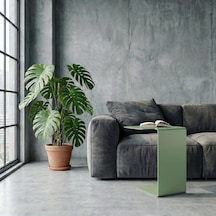 Modern Metal Yan Sehpa/minimal C Sehpa/ Salon, Koltuk Yanı Sehpası Yeşil