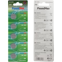 Poundmax 1616 Dl1616 3v Lityum Düğmeli Piller 5'li Paket