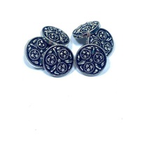 Kaban Mont Düğmesi / Metal Düğme / Antrasit Gümüş / 3 Cm / 6'lı S