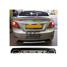 Hyundai Accent Blue Difüzör Arka Tampon Eki 2 Egzoz Çıkışlı Gri L