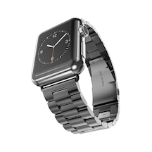 Ekılıf - Apple Uyumlu  Watch 44mm - Kordon Metal Kordon Krd-04 - Siyah