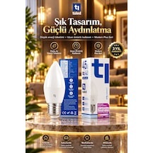 Tuled Redeem Plus 4.3 W Led Ampul, 5700 Kelvin E27 C 37s , Titreşimsiz, Göz Konforu, 609 Lümen, Parlak Beyaz Tekli