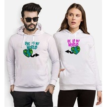 Tshirthane My World Sevgili Kombinleri Kapüşonlu Kombini