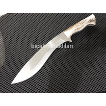 Kukri Kamp El İşçiliği 33 CM 4mm 4134 Çelik Geyik Boynuzu Beyaz