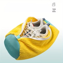 Mikrofiber Astarlı Ayakkabı Yıkama Çantası & Koruyucu Fermuarlı Çamaşır Filesi Sarı