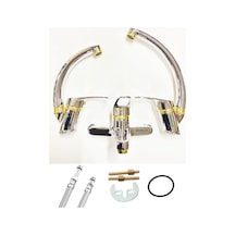 Krom Gold Mix Kuğu Banyo Mutfak Ve Lavabo Bataryası Musluğu 3 Lü Set Diğer