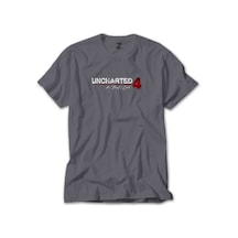 Uncharted 4 Logo Gri Tişört Gri