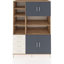 Kronos Dolap 9 Raflı 4 Çekmeceli 4 Kapaklı 132x59x195 Çam-antrasit/aytaşı Antrasıt/aytası