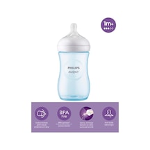 Mey İthalat Doğal Tepkili Natural Response Pp Biberon 260 Ml 1+ Ay Mavi