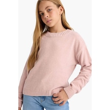 Defacto Kız Çocuk Bisiklet Yaka Şönil Kazak F2619a825wnpn287 Pembe