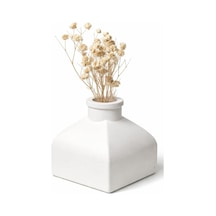Minimalist Beyaz Mini Vazo, El Yapımı Taş Tozu, 7 Cm, Mat Finish, Japandi & İskandinav Stil, Masa Üstü Dekor Çok Renkli