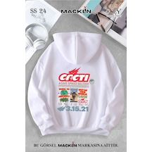 Unisex Kadın Erkek Cacti Travis Özel Tasarım Baskılı Kapşonlu Sweatshirt Beyaz Mck0858 Beyaz