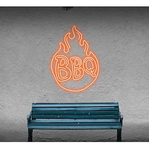 Bbq Yazılı Ve Şekilli Neon Tabela Turuncu