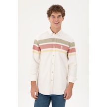 U.s. Polo Assn. Erkek Krem Gömlek Desenli 50291406-vr071 Krem