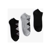 Koton 3'lü Patik Çorap Seti Geometrik Desenli Multıcolor 4wam80064aa 4WAM80064AAMIX