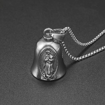 Conventions1 Vintage Dini Mary Bell Kolye Erkek Kolye Motosiklet Metalik Gri