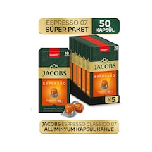 Jacobs Espresso 7 Classico Nespresso Uyumlu Kapsül Kahve 10 Kapsül X 5 Adet Kapsül Kahve