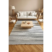 Leiva Home Monaco 0038 Krem Gri Bohem Sisal Bukle Yumuşak Özel Kesim Salon Koridor Mutfak Yolluk Saçaklı Halı 0140-krem/gri/bej