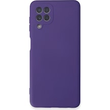 Newface - 976 - Samsung Galaxy A22 Kılıf Nano İçi Kadife Silikon - Ece-umay - - Mor