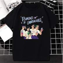 Noıssey Kırmızı Etiket Gala Unisex Jojo Tuhaf Macera T-shirt Model24 16730 Siyah
