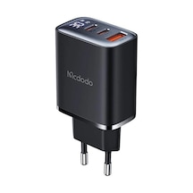 Mcdodo Ch-2180 30w 2 Type-c 1 Usb-a Girişli Digital Göstergeli Hızlı Şarj Aleti - Siyah