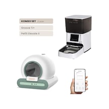 Groove Ti+ Wi-fi Akıllı Otomatik Kedi Tuvaleti Yeşil + Petfit Elevate X 4l Wi-fi Akıllı Otomatik Mama Kabı Besleme Ünitesi Bundle