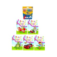 3-6 Yaş Zevkli Boyama Kitapları 5 Li +Bic Kids 12 Li Keçeli Boya