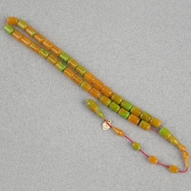 Sıkma Kehribar Usta İşi İmzalı Bilek Boy Kapsül Kesim 6x8mm Tesbih