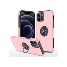 Apple İphone 12 Pro Kılıf Elit Yüzüklü Kapak - Pembe Çok Renkli