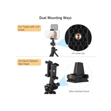 Xindoker Andoer Çift Telefonlu Profesyonel Video Çekim Aparatı - 360 Dönebilir, 4 Aksesuar Yuvası, Tripod Uyumlu