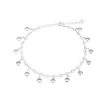 Brezza Lusso Jewelry Çanak Figürlü Taşlı Su Yolu Sallantılı Gümüş Kadın Ayak Halhal Gümüş