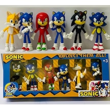 Kirpi Sonic Oyuncak Tails-Knuckles-Super Sonıc-Sonic 6'lı Figür