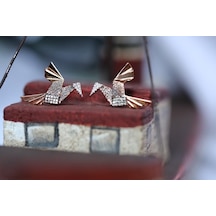 Reis Kuyumculuk 1684 Origami Pembe Altın- Rose Gold Altın  Küpe