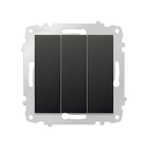 5 Adet Grano Metalik Siyah Üçlü Anahtar Çerçevesiz Paket/set