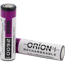 Orion 2600 mAh 3.7 V 18650 Li-Ion Şarj Edilebilir Pil Orion 2600 mAh 3.7 V 18650 Li-Ion Şarj Edilebilir Pil