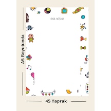 Renkli Figürlü A5 Çek-kopar Not Kağıdı 45 Yaprak Okul Notları Çok Renkli