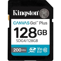 Kingston Sdg4-128gb 128gb Sdxc Canvas Go Plus Gen4 200mb-s C10 Uhs-ı U3 V30 Hafıza Kartı