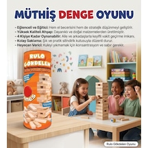 Rulo Gökdelen 54 Parça Ahşap Rulo Kutulu Eğitici Ve Zeka Aile Denge Oyunu