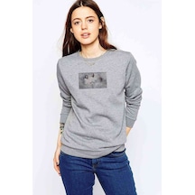 Prison Break Metal Rock Music Müzik Baskılı Gri Kadın Sweatshirt
