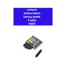 Writech Dolma Kalem Kartuş Yedek 5 Adet Mavi Çok Renkli