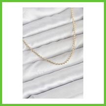 Bezos Cm 14k Gold Renk Top Zincirli Model 60 Cm Kadın Kolye Dmc