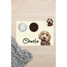 Matgo Pati Hayvana İsme Özel Fotoğraflı Beslenme Matı Kaymaz Sıvı Geçirmez Kedi Köpek Mama Paspası 5